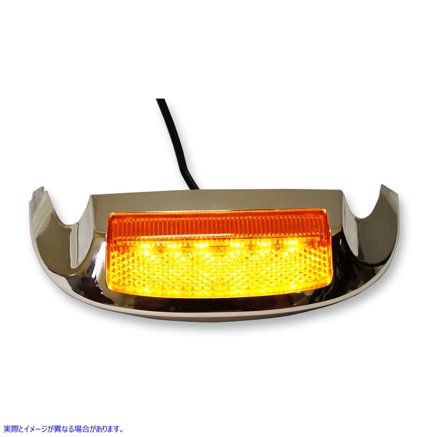 取寄せ フロントLEDフェンダーチップハウジング カスタムダイナミクス Led Front Fender Tip - Amber LED/Amber Lens - Chrome GEN-FT-AA 20401560