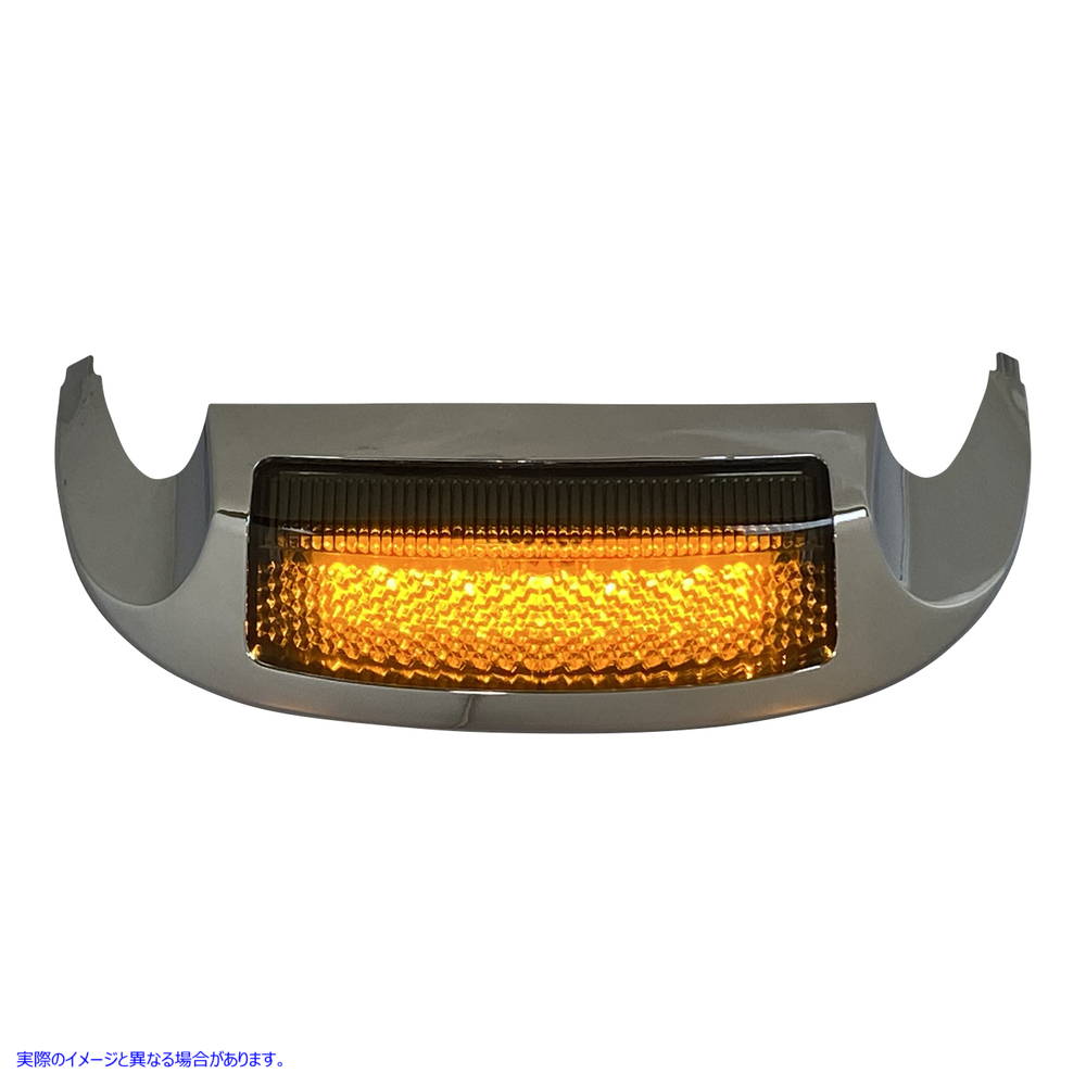 取寄せ フロントLEDフェンダーチップハウジング カスタムダイナミクス LED Front Fender Tip - Amber LED/Smoke Lens - Chrome GEN-FT-AS 20401623