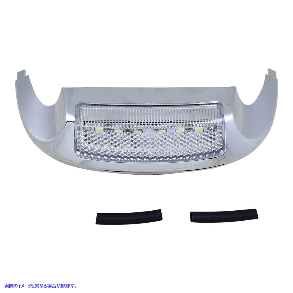 取寄せ フロントLEDフェンダーチップハウジング カスタムダイナミクス LED Front Fender Tip - White LED/Clear Lens - Chrome GEN-FT-WC 20401624