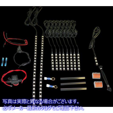 取寄せ Magic Flex IIインディアンLEDエンジンアクセントライトキット カスタムダイナミクス Engine Accent Light Kit - Indian - Amber M2EK1-IND-AMBER 20402184