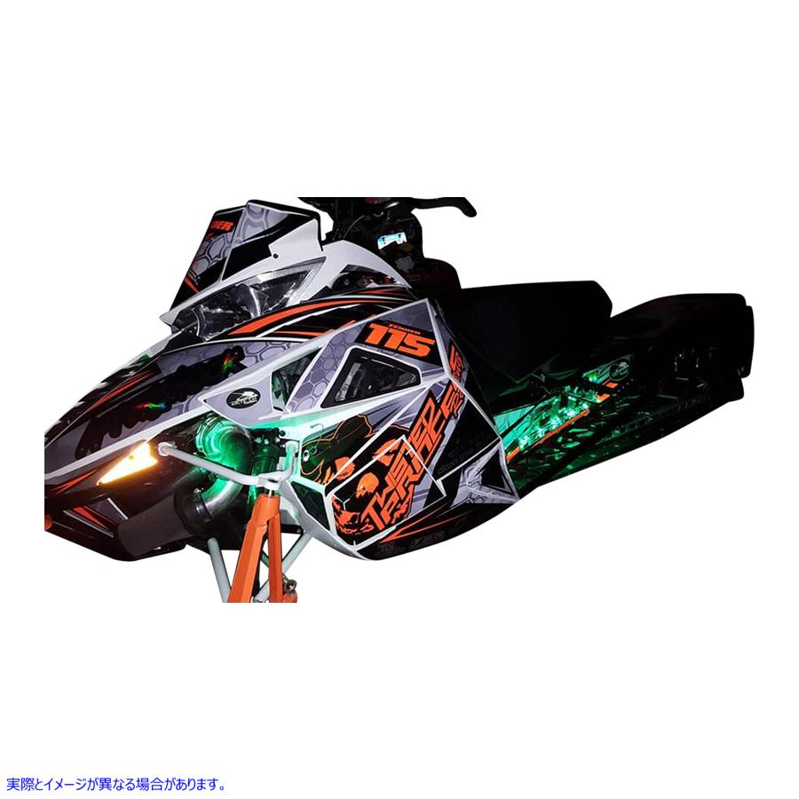 取寄せ Magical Wizards?SnowmobileランニングボードLEDアクセントライトキット カスタムダイナミクス Snowmobile LED Running Board Kit MWZ-OR-SNOW-01 20402330
