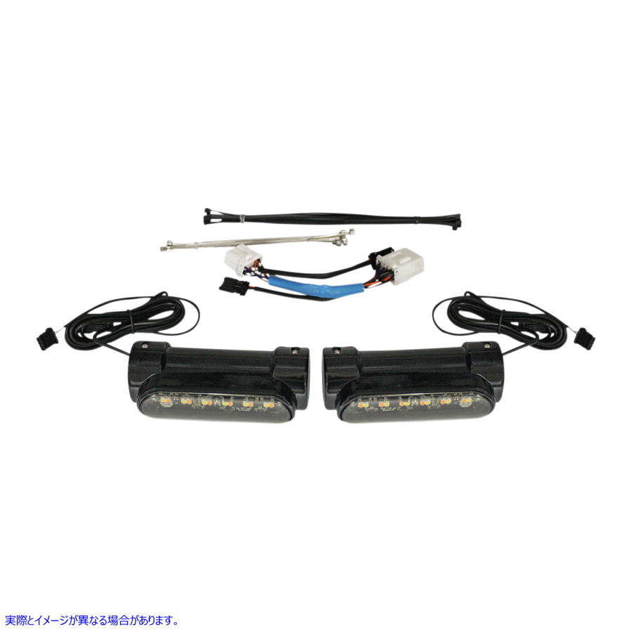取寄せ ダイナミックアンバー/ホワイトエンジンガードLED カスタムダイナミクス Engine Guard Light - '97-'13 FLH - Black CD-CB-AW-HD-B 20402529