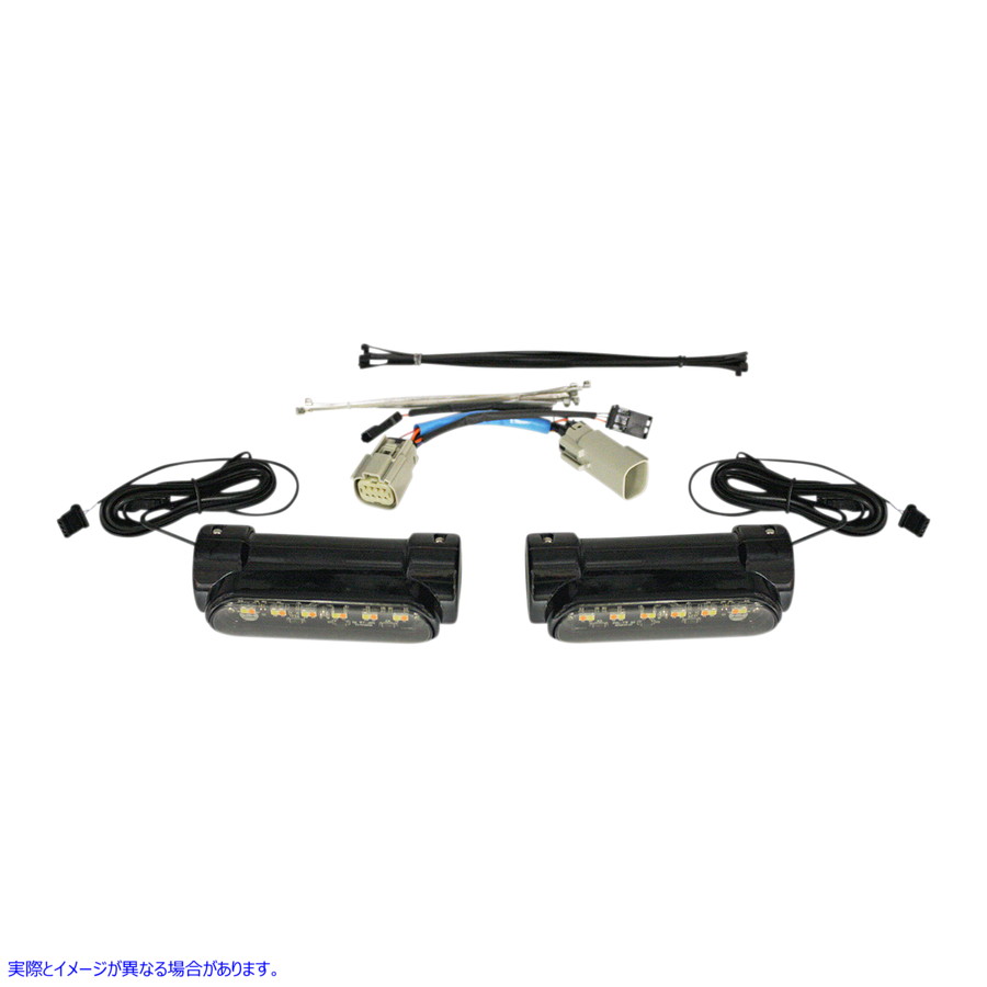 取寄せ ダイナミックアンバー/ホワイトエンジンガードLED カスタムダイナミクス Engine Guard Light - Triglide - Black CD-CB-AW-TKE-B 20402535