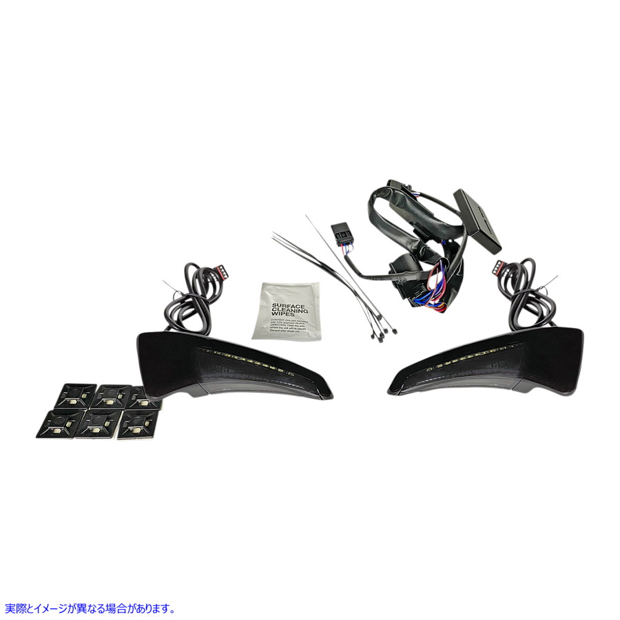 取寄せ シーケンシャルツアーPAKシートバックレストLEDライト カスタムダイナミクス Sequential Tour Pak Seat Back Rest LED Lights - Black/Smoke - FLH CD-TPBR-14-SB 20402539