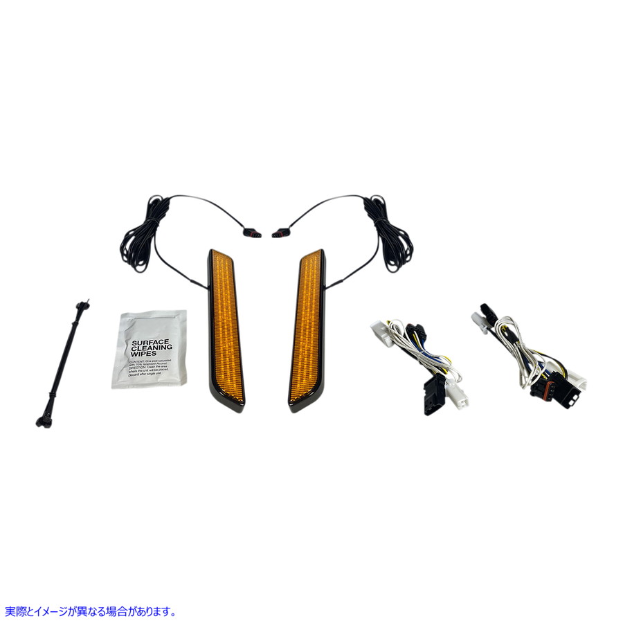 取寄せ LEDフロントフォークライト? カスタムダイナミクス LED Fork Light - Amber - Black CD-FORK-BCM-AB 20402647