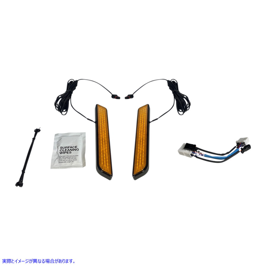 取寄せ LEDフロントフォークライト? カスタムダイナミクス LED Fork Light - Amber - Black CD-FORK-HD-AB 20402651