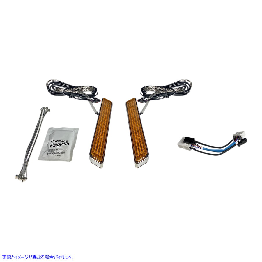 取寄せ LEDフロントフォークライト? カスタムダイナミクス LED Fork Light - Amber - Chrome CD-FORK-HD-AC 20402652
