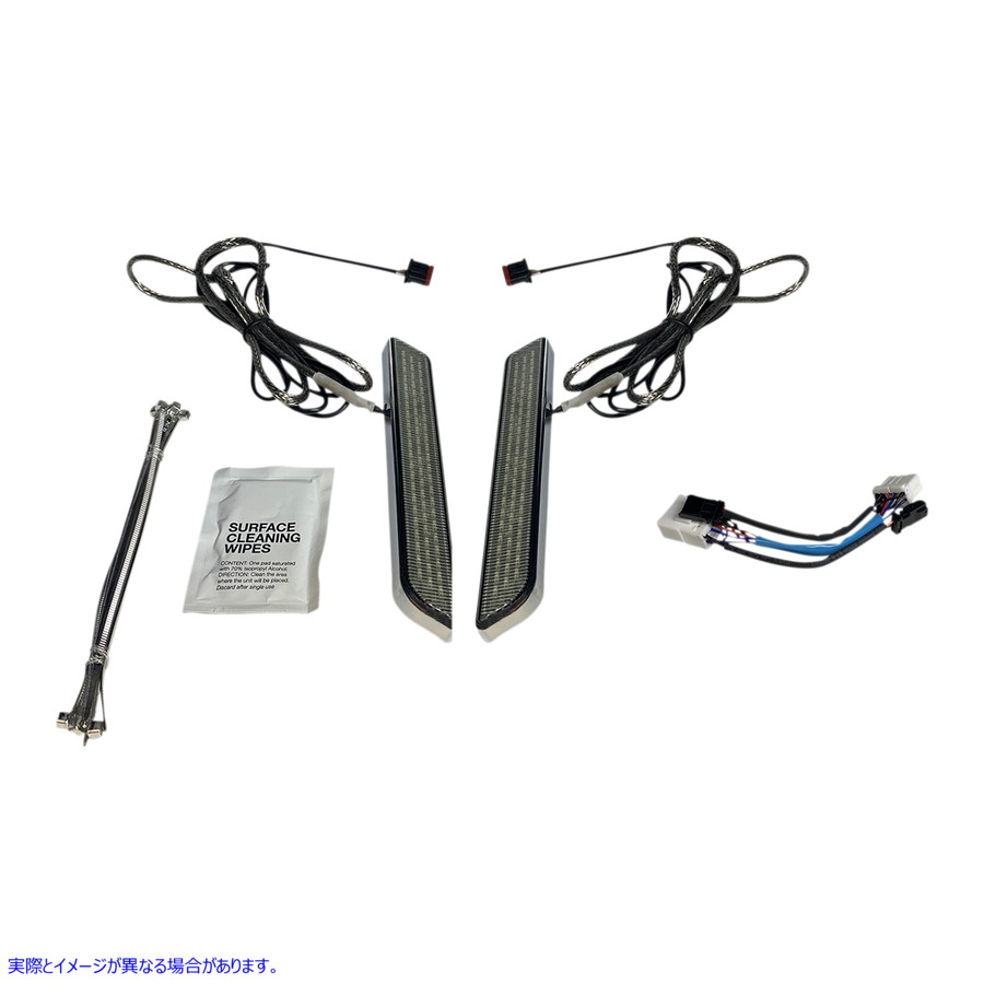 取寄せ LEDフロントフォークライト? カスタムダイナミクス LED Fork Light - Smoke - Chrome CD-FORK-HD-SC 20402654