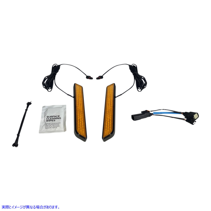 取寄せ LEDフロントフォークライト? カスタムダイナミクス LED Fork Light - Amber - Black CD-FORK-SS6-AB 20402655