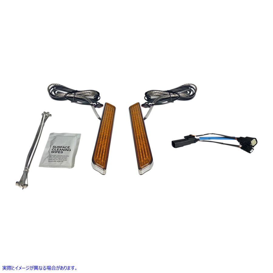 取寄せ LEDフロントフォークライト? カスタムダイナミクス LED Fork Light - Amber - Chrome CD-FORK-SS6-AC 20402656