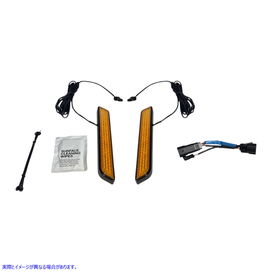 取寄せ LEDフロントフォークライト? カスタムダイナミクス LED Fork Light - Amber - Black CD-FORK-SS8-AB 20402659