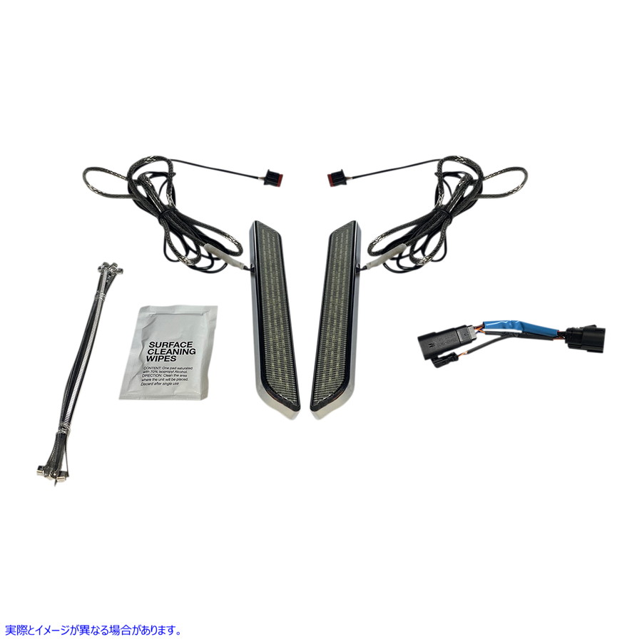 取寄せ LEDフロントフォークライト? カスタムダイナミクス LED Fork Light - Smoke - Chrome CD-FORK-SS8-SC 20402662