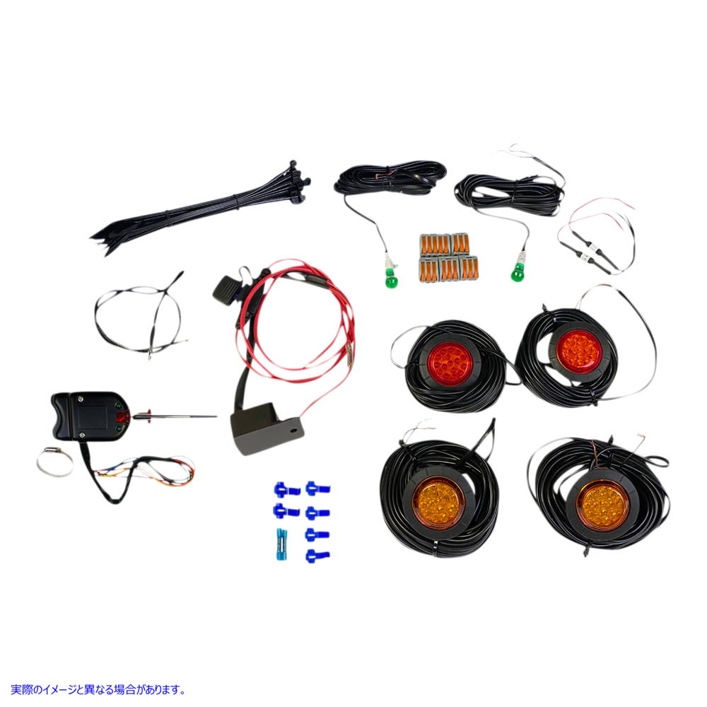 取寄せ ステアリングコラムスイッチを備えたユニバーサルLEDターンシグナルキット カスタムダイナミクス Turn Signal Kit - Universal CD-UTV-ARTS-KIT 20402706