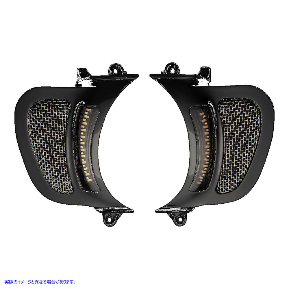 取寄せ GenesisR4Dynamic LEDRoadRベントインサート カスタムダイナミクス LED Vent Insert - Amber/White - Black w/ Stainless Mesh CD-RG-V-AW2-B 20402813