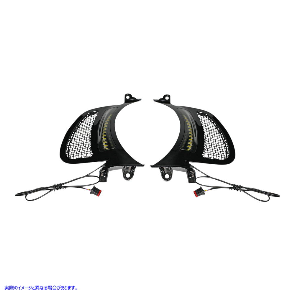 取寄せ GenesisR4Dynamic LEDRoadRベントインサート カスタムダイナミクス LED Vent Insert - Amber/White - Black w/ Black Mesh CD-RG-V-AW2-BB 20402815