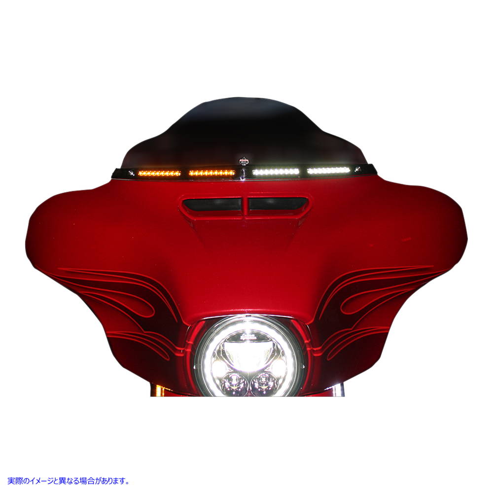 取寄せ GenesisR4ダイナミックLEDバットウィングフロントガラストリム カスタムダイナミクス Windshield Trim - Black CD-WT2-05-B 20402828
