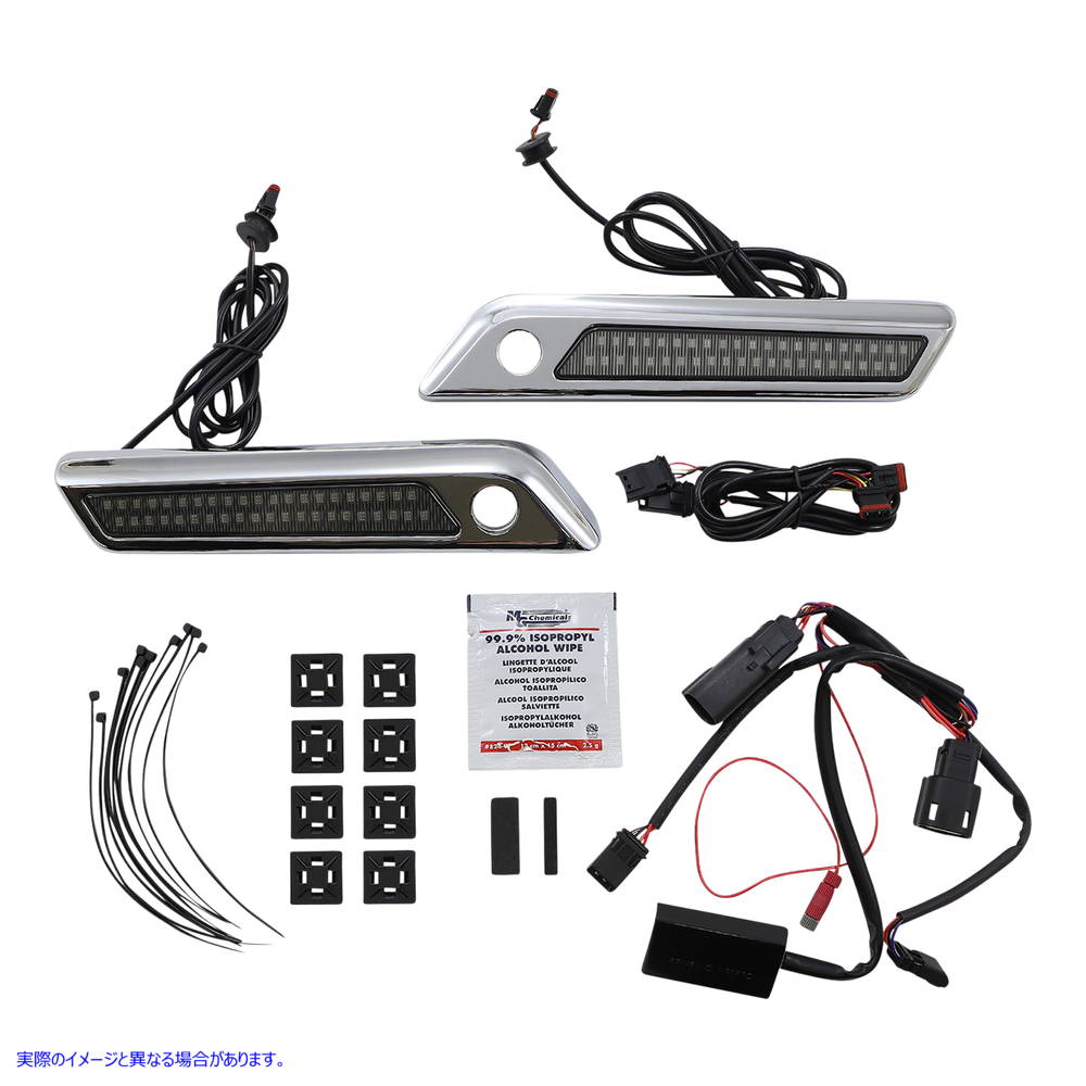 取寄せ サドルバッグラッチデュアルカラーアクセントライト カスタムダイナミクス Latch Light - Saddlebag - Dual Color - Smoke - Chrome CD-SBL-DC-SC 20402870