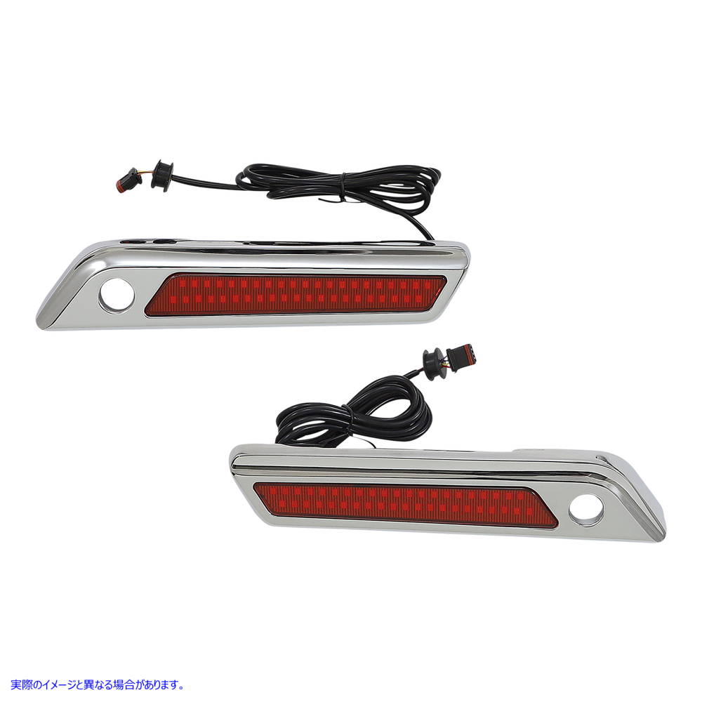 取寄せ サドルバッグラッチデュアルカラーアクセントライト カスタムダイナミクス Latch Light - Saddlebag - Dual Color - Red - Chrome CD-SBL-DC4-RC 20402872