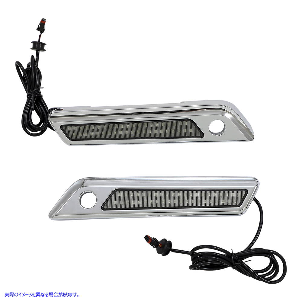 取寄せ サドルバッグラッチデュアルカラーアクセントライト カスタムダイナミクス Latch Light - Saddlebag - Dual Color - Smoke - Chrome CD-SBL-DC4-SC 20402874