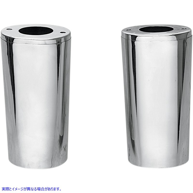 取寄せ フォークスライダーカバー - 滑らか ドラッグスペシャリティーズ Fork Slider Covers - Extended +2 (8.5) - Chrome - Smooth 0411-0012 04110012