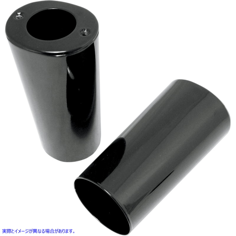 取寄せ フォークスライダーカバー - 滑らか ドラッグスペシャリティーズ Fork Slider Covers - Stock Length - Gloss Black - Smooth 0411-0044 04110044