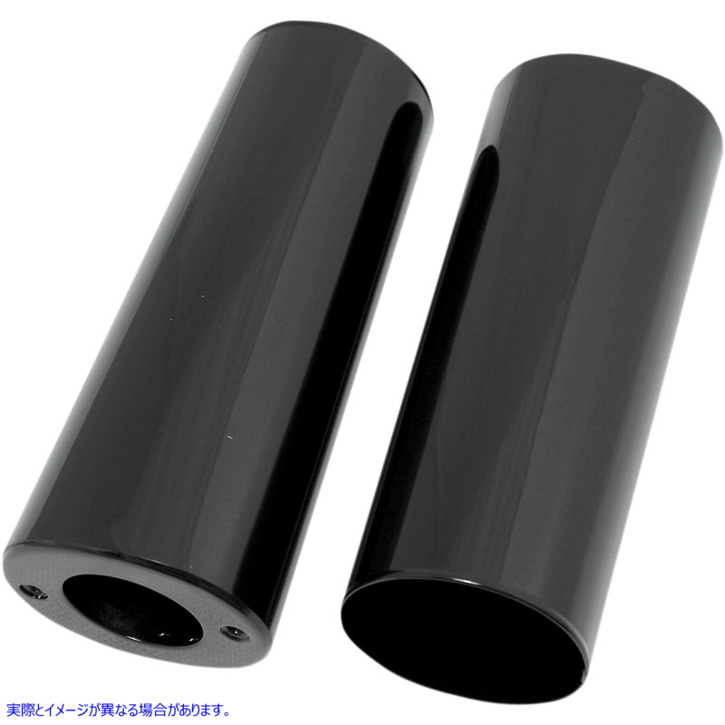 取寄せ フォークスライダーカバー - 滑らか ドラッグスペシャリティーズ Fork Slider Covers - Extended +2 (8.5) - Gloss Black - Smooth 0411-0045 04110045