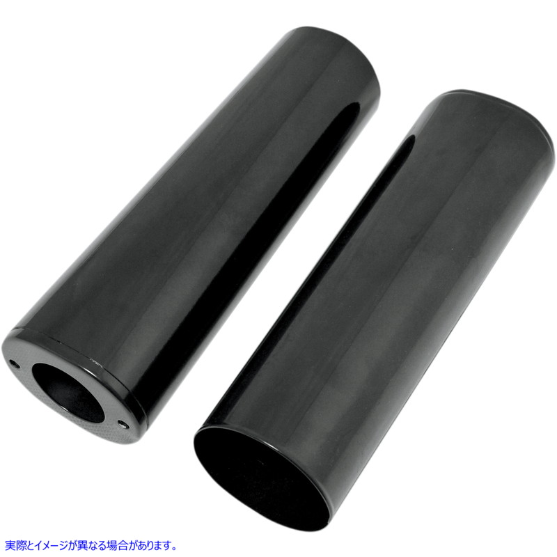 取寄せ フォークスライダーカバー - 滑らか ドラッグスペシャリティーズ Fork Slider Covers - Extended +4 (10.5) - Gloss Black - Smooth 0411-0046 04110046