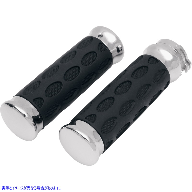取寄せ カスタムラバーグリップ ドラッグスペシャリティーズ Grips - Hotop - Chrome/Rubber 0630-0372 06300372