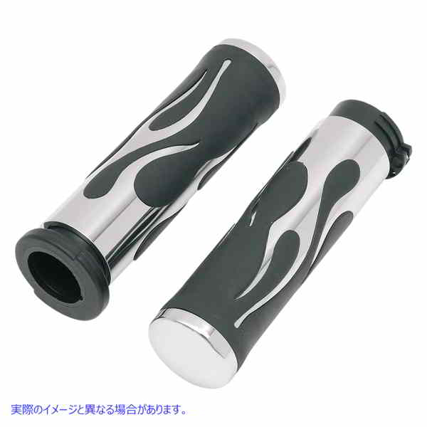 取寄せ フレイムのあるグリップ ドラッグスペシャリティーズ Grips - Flamed - TBW - Chrome 0630-0613 06300613