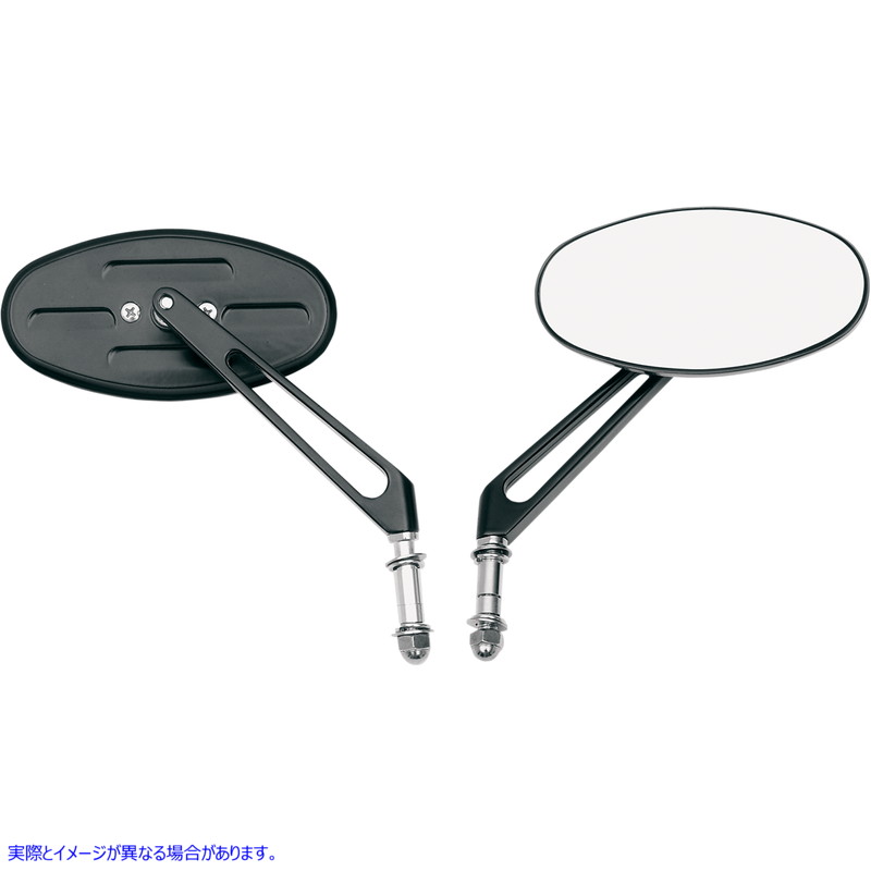 取寄せ ステルスIとIIミラー ドラッグスペシャリティーズ Mirror - Stealth I - Side View - Oval - Black 0640-0285 06400285