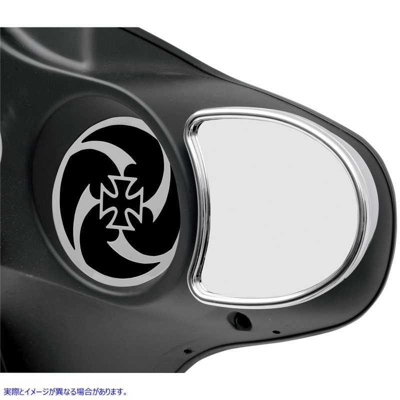 取寄せ フェアリングマウントミラー ドラッグスペシャリティーズ Mirror - Side View without Blind Spot - Half-Moon - Chrome 0640-0651 06400651