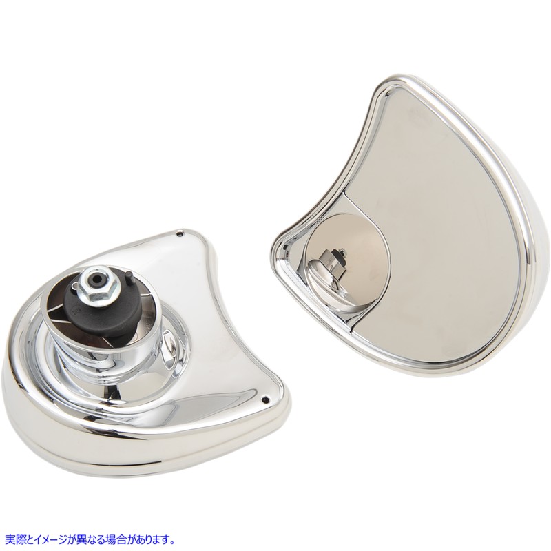 取寄せ フェアリングマウントミラー ドラッグスペシャリティーズ Mirror - Side View w/Blind Spot - Half-Moon - Chrome 0640-0794 06400794