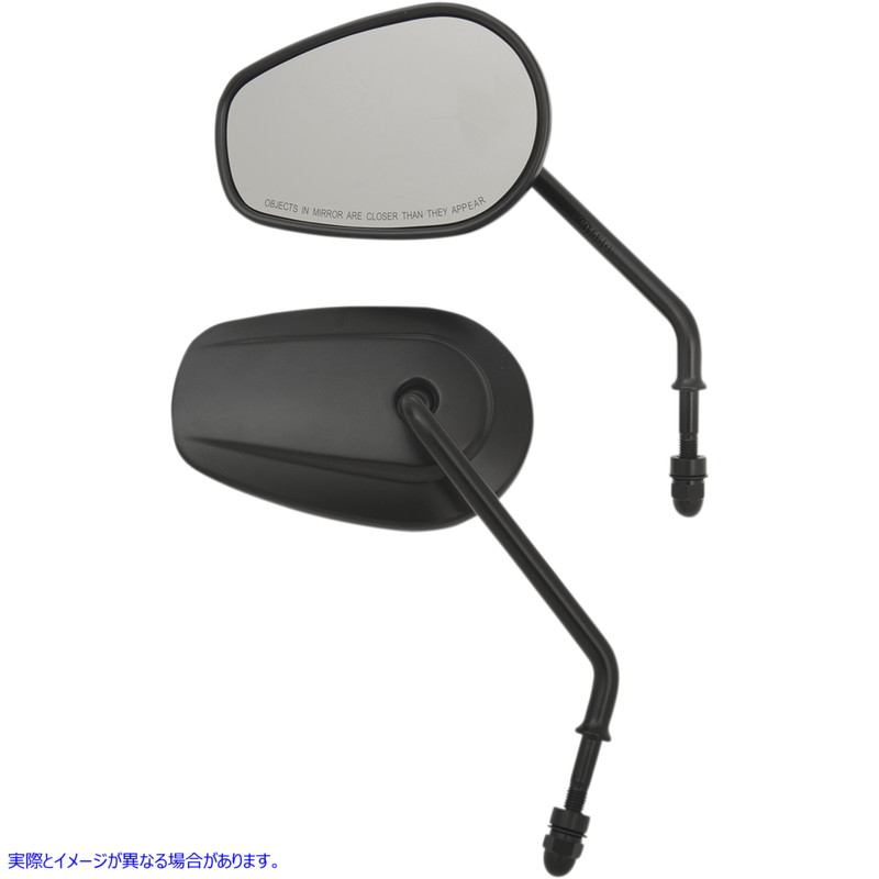 取寄せ OEMスタイルのTeardrop Mirror ドラッグスペシャリティーズ Replacement Mirrors - Long Stem - Black 0640-1310 06401310