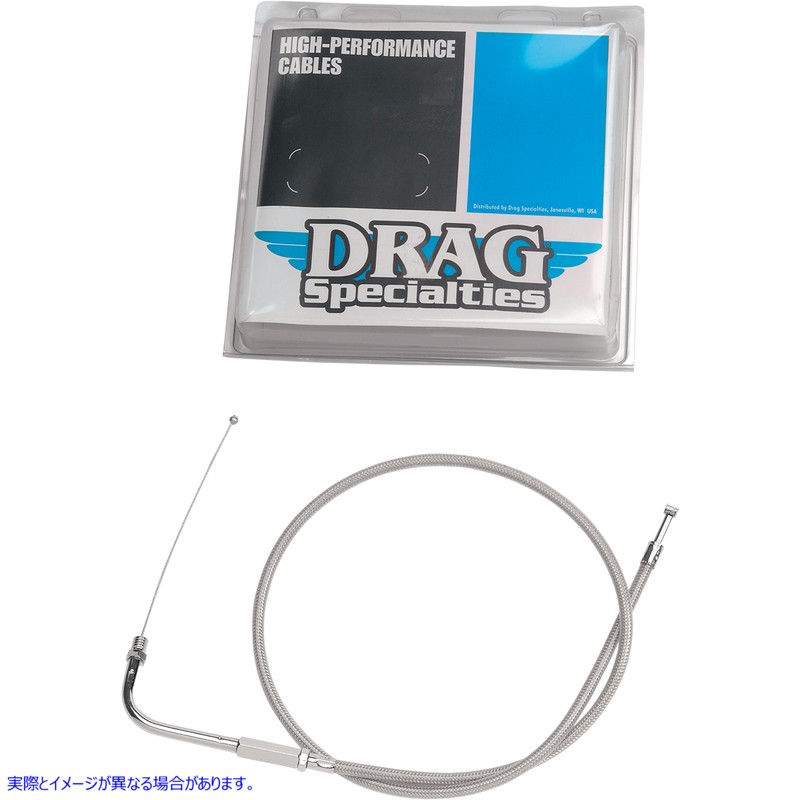 取寄せ ステンレス編組スロットル/アイドルケーブル ドラッグスペシャリティーズ Throttle Cable - 26-1/2 - Braided 0650-0286 06500286