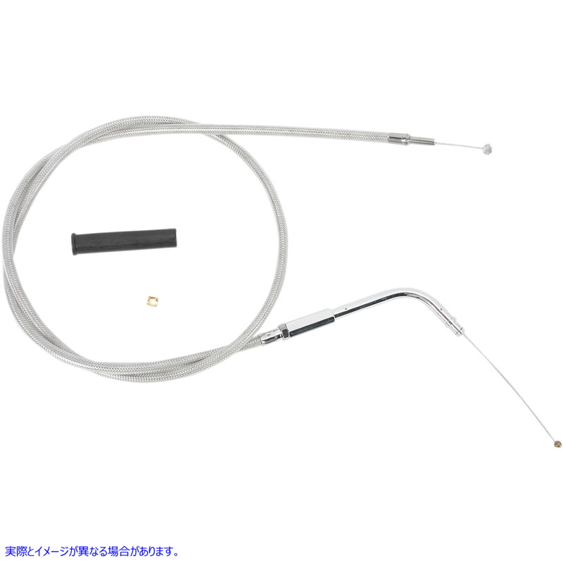 取寄せ ステンレス編組スロットル/アイドルケーブル ドラッグスペシャリティーズ Throttle Cable - 28-1/2 - Braided 0650-0288 06500288