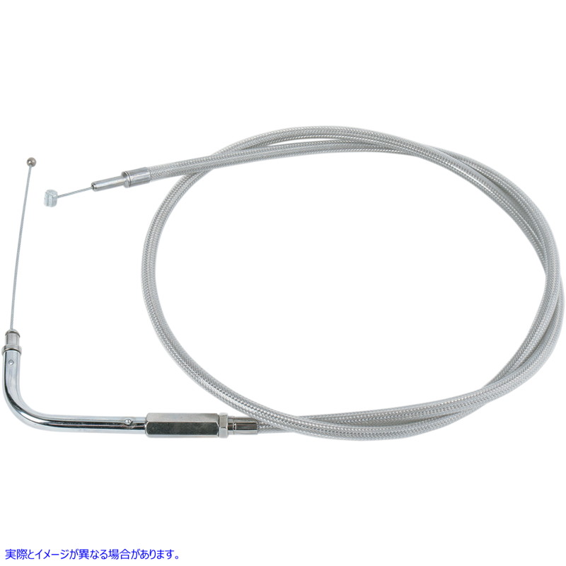 取寄せ ステンレス編組スロットル/アイドルケーブル ドラッグスペシャリティーズ Throttle Cable - 39-1/2 - Braided 0650-0299 06500299