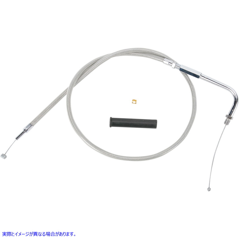 取寄せ ステンレス編組スロットル/アイドルケーブル ドラッグスペシャリティーズ Throttle Cable - 34-1/2 - Braided 0650-0316 06500316