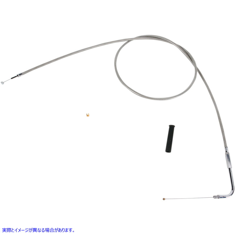 取寄せ ステンレス編組スロットル/アイドルケーブル ドラッグスペシャリティーズ Throttle Cable - 52 - Braided 0650-1075 06501075