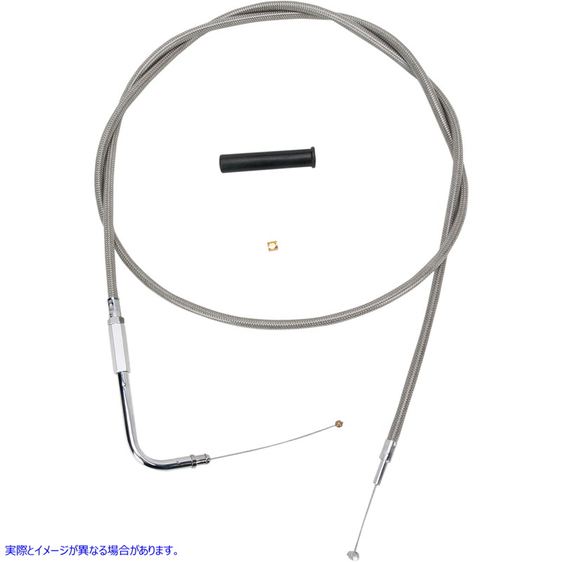 取寄せ ステンレス編組スロットル/アイドルケーブル ドラッグスペシャリティーズ Throttle Cable - 54 - Braided 0650-1077 06501077
