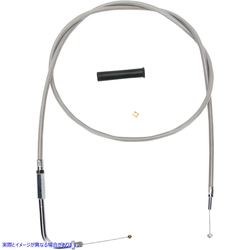 取寄せ ステンレス編組スロットル/アイドルケーブル ドラッグスペシャリティーズ Throttle Cable - 48 - Braided 0650-1091 06501091
