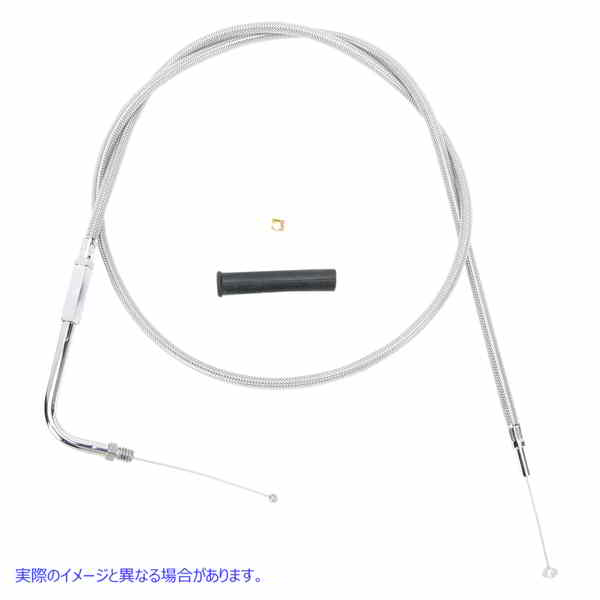 取寄せ ステンレス編組スロットル/アイドルケーブル ドラッグスペシャリティーズ Throttle Cable - 48 - Braided 0650-1101 06501101