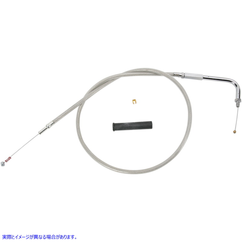 取寄せ ステンレス編組スロットル/アイドルケーブル ドラッグスペシャリティーズ Idle Cable - 34-1/2 - Braided 0651-0122 06510122