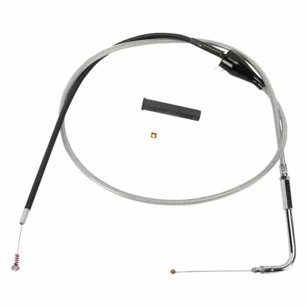 取寄せ ステンレス編組スロットル/アイドルケーブル ドラッグスペシャリティーズ Idle Cable - Cruise - 50 - Braided 0651-0176 06510176