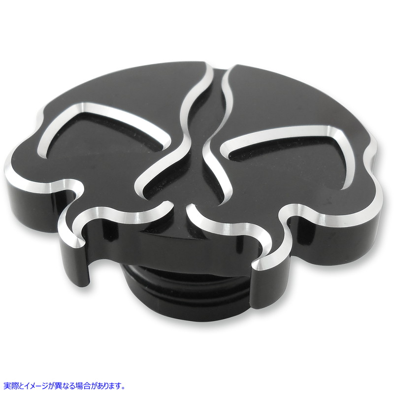 取寄せ スプリットスカルガスキャップ - ベントなし ドラッグスペシャリティーズ Gas Cap - Non-Vented - Split Skull - Black 0703-0788 07030788