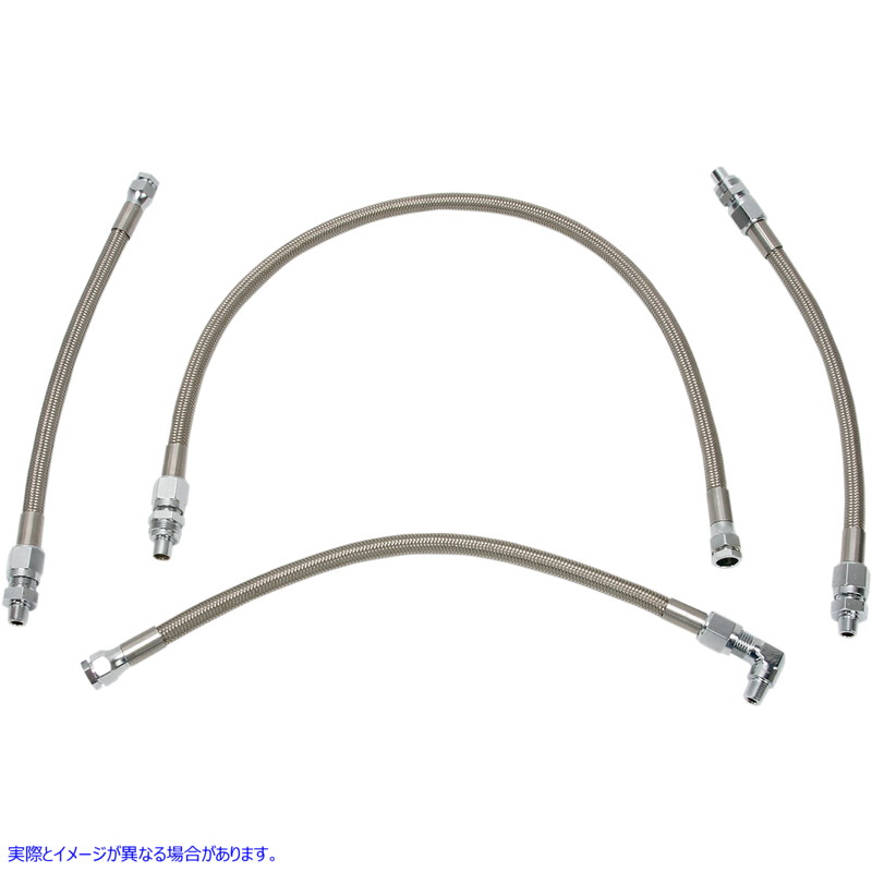 取寄せ ステンレス鋼の編組オイルラインキット ドラッグスペシャリティーズ Oil Line Kit - Stainless Steel - Softail 0711-0036 07110036