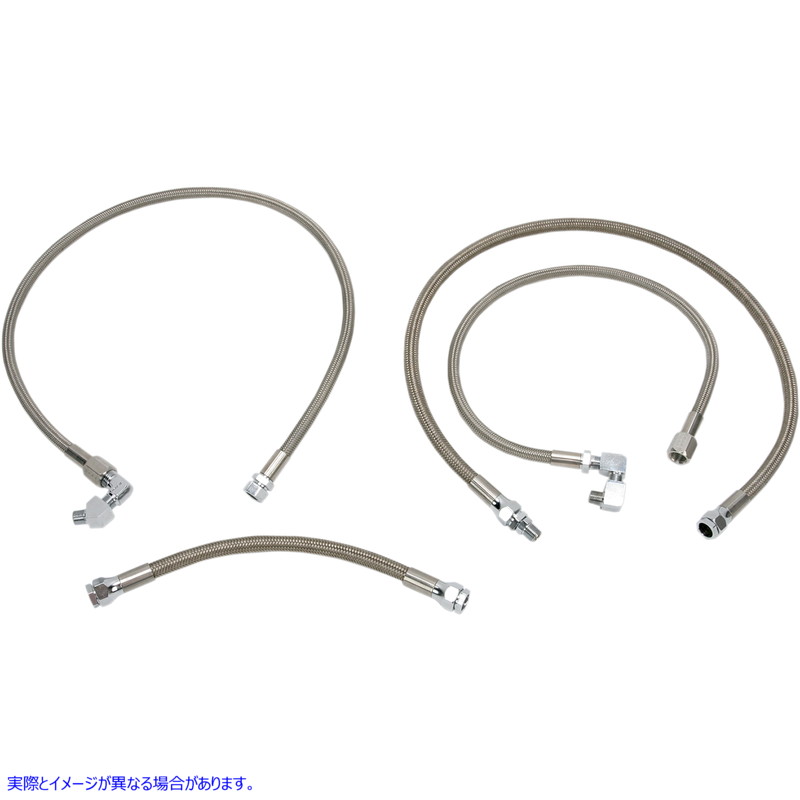 取寄せ ステンレス鋼の編組オイルラインキット ドラッグスペシャリティーズ Oil Line Kit - Stainless Steel - Sportster 0711-0040 07110040