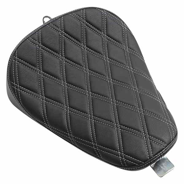 取寄せ ボバーソロシート ドラッグスペシャリティーズ Bobber Solo Seat - Double Diamond - Silver Stitch - '10-'22 XL 0804-0740 08040740