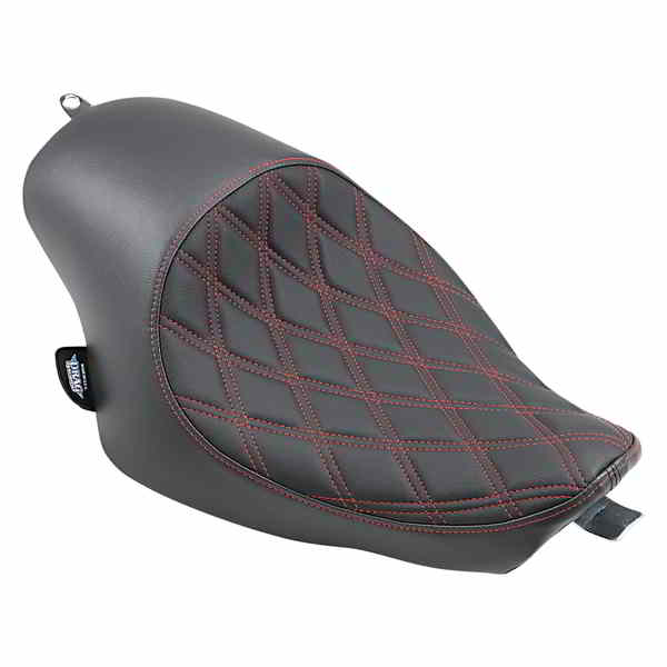 取寄せ 3/4低ソロシート - ダブルダイヤモンド ドラッグスペシャリティーズ 3/4 Solo Seat - Double Diamond - Black w/ Red Stitching - XL '04-'22 0804-0746 08040746
