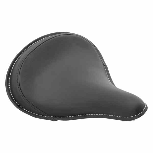 取寄せ スプリングのソロシート ドラッグスペシャリティーズ Seat - Spring Solo - Large - Black Solar-Reflective Leather/White Perimeter Stitch 0806-0048 08060048