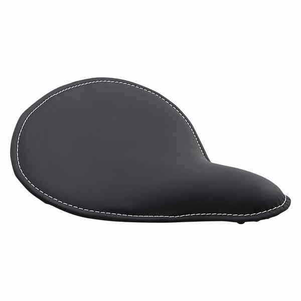 取寄せ スプリングのソロシート ドラッグスペシャリティーズ Spring Solo Seat - Large - Low-Profile - Black w/ White Perimeter Stitch 0806-0055 08060055